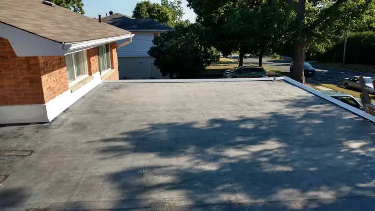 EPDM single-ply membrane on a flat commercial roof